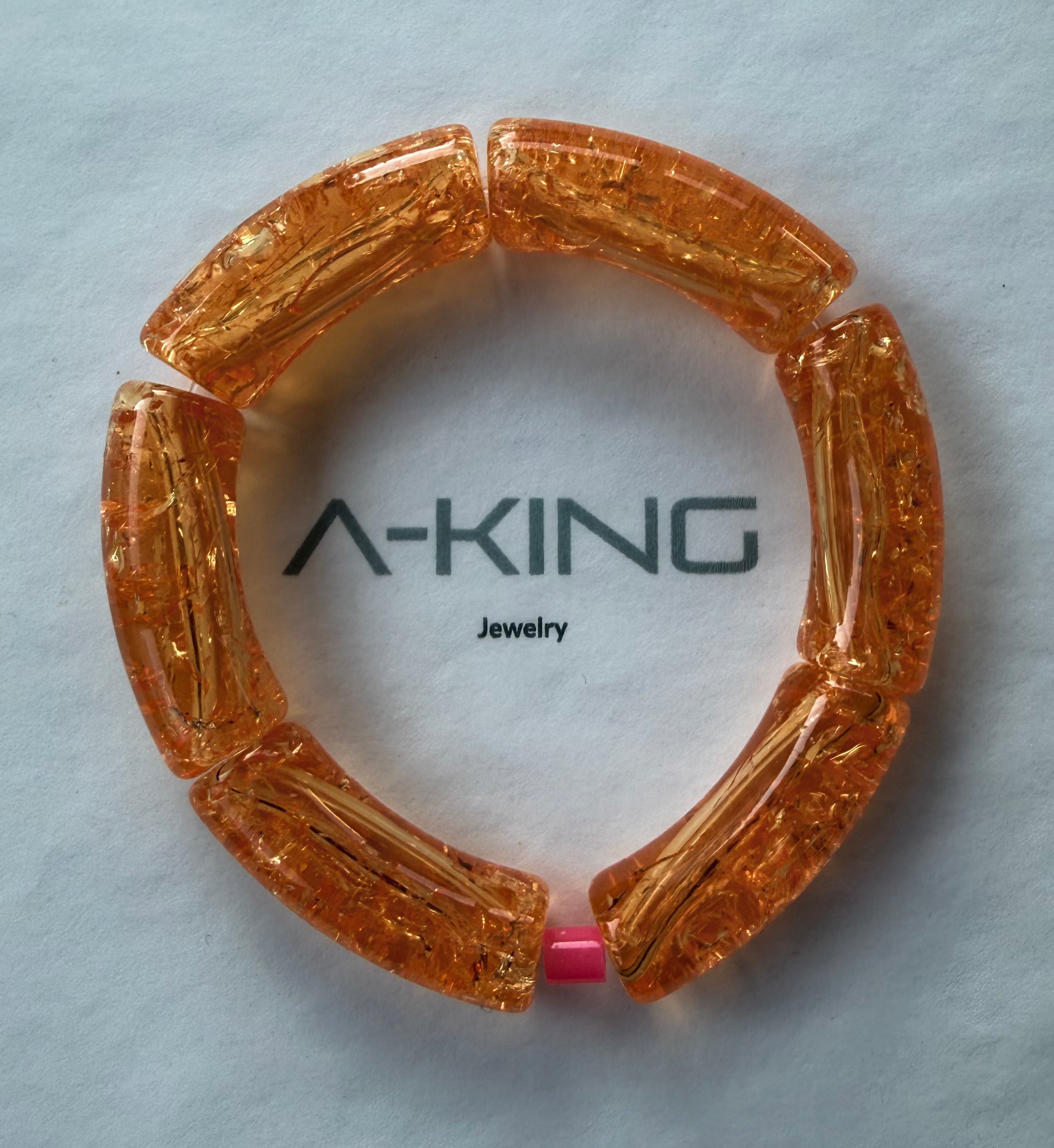Acryl-Armband Transparent (orange sparkle)