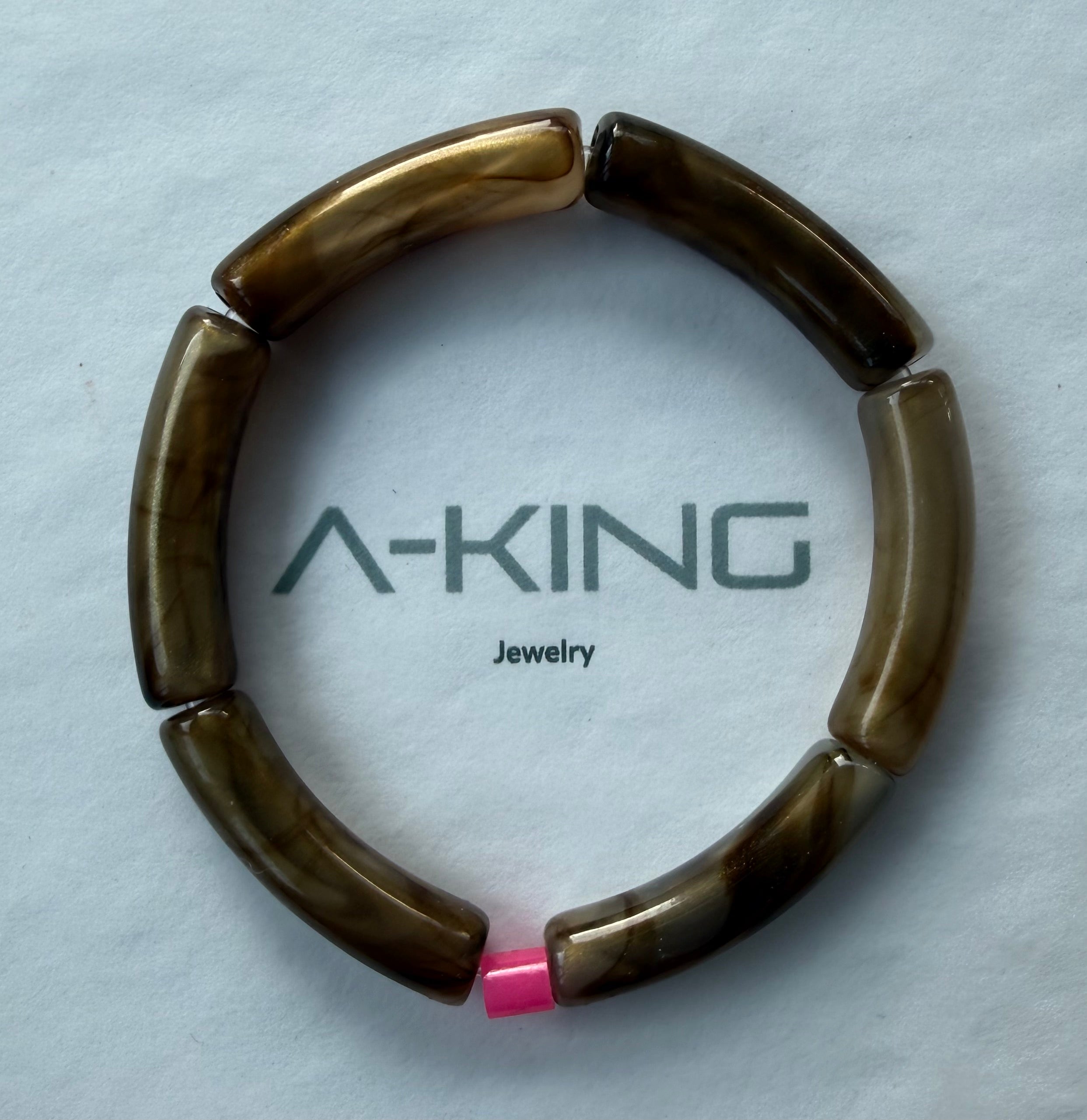 Acryl-Armband Mamor (braun gold)