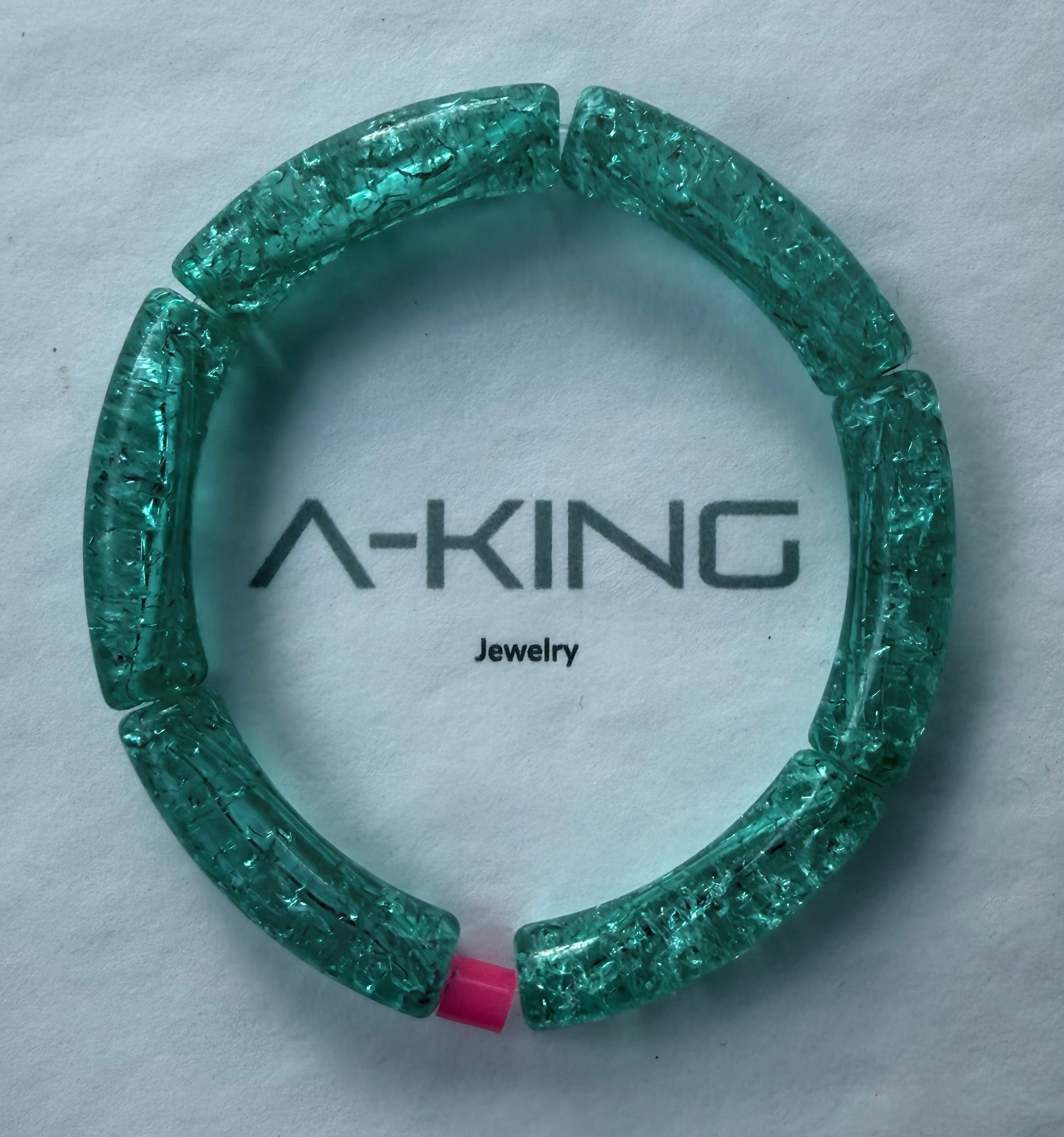 Acryl-Armband Transparent (pink sparkle)