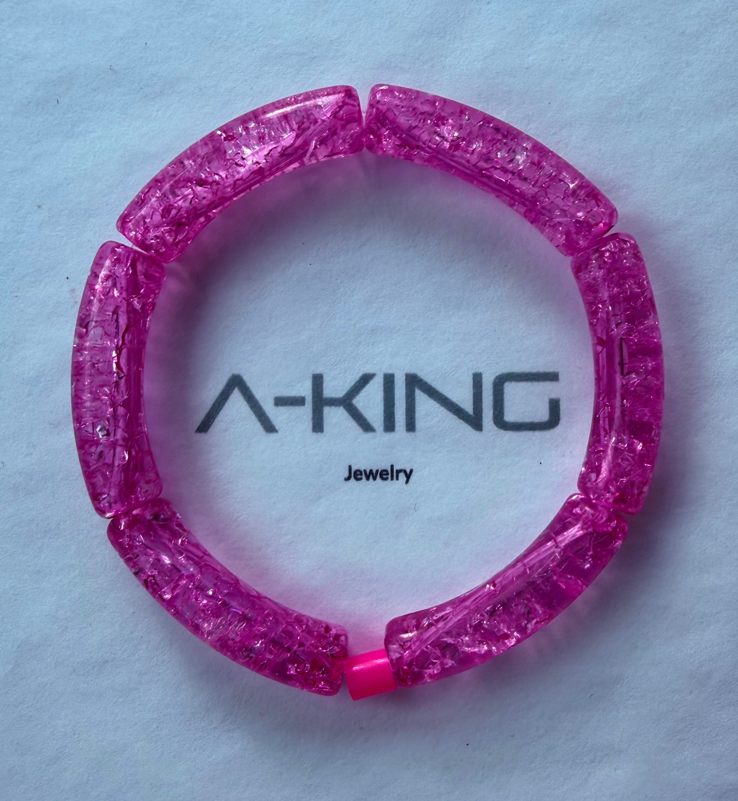 Acryl-Armband Transparent (pink sparkle)