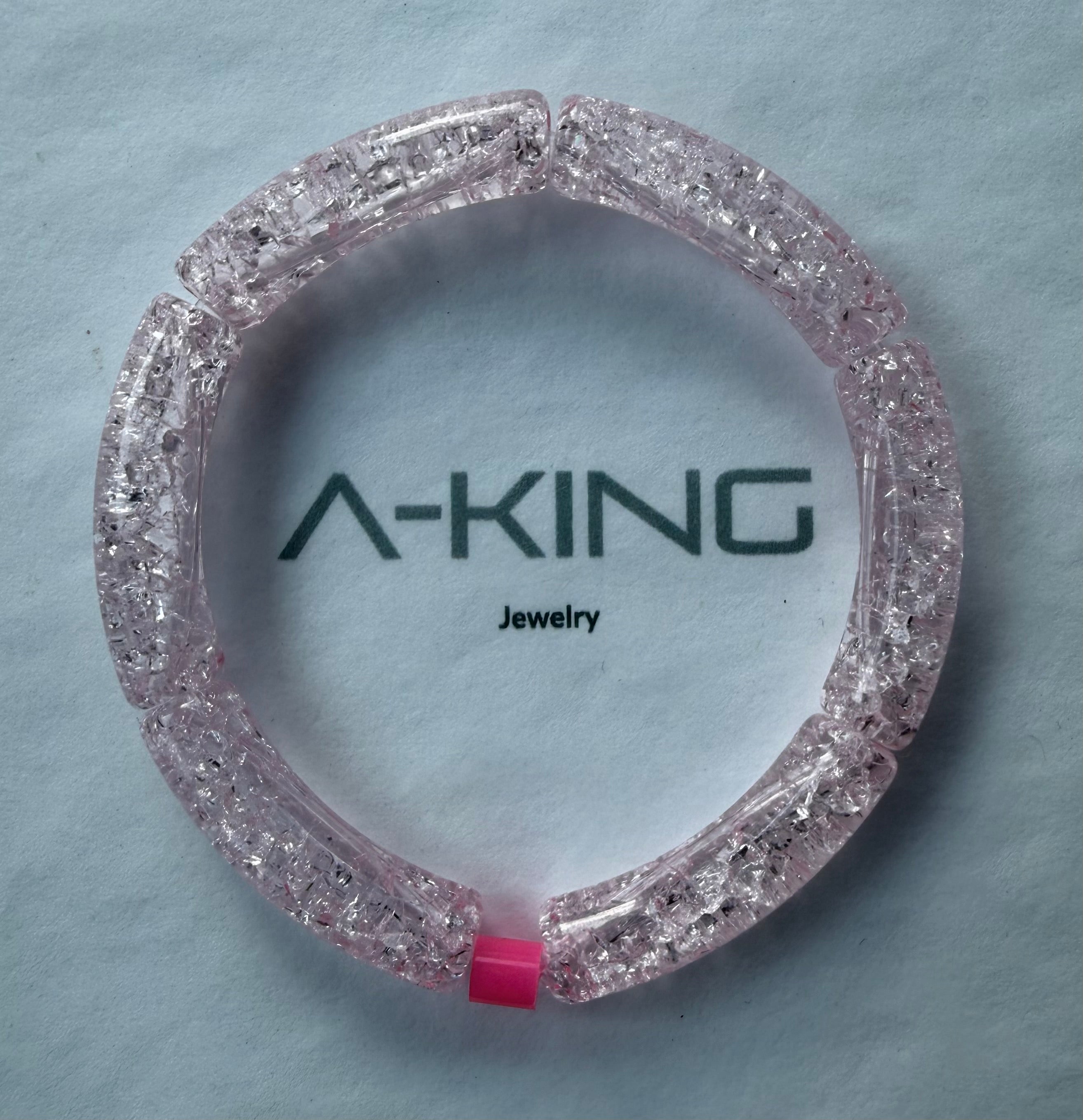 Acryl-Armband Transparent (rosa sparkle)