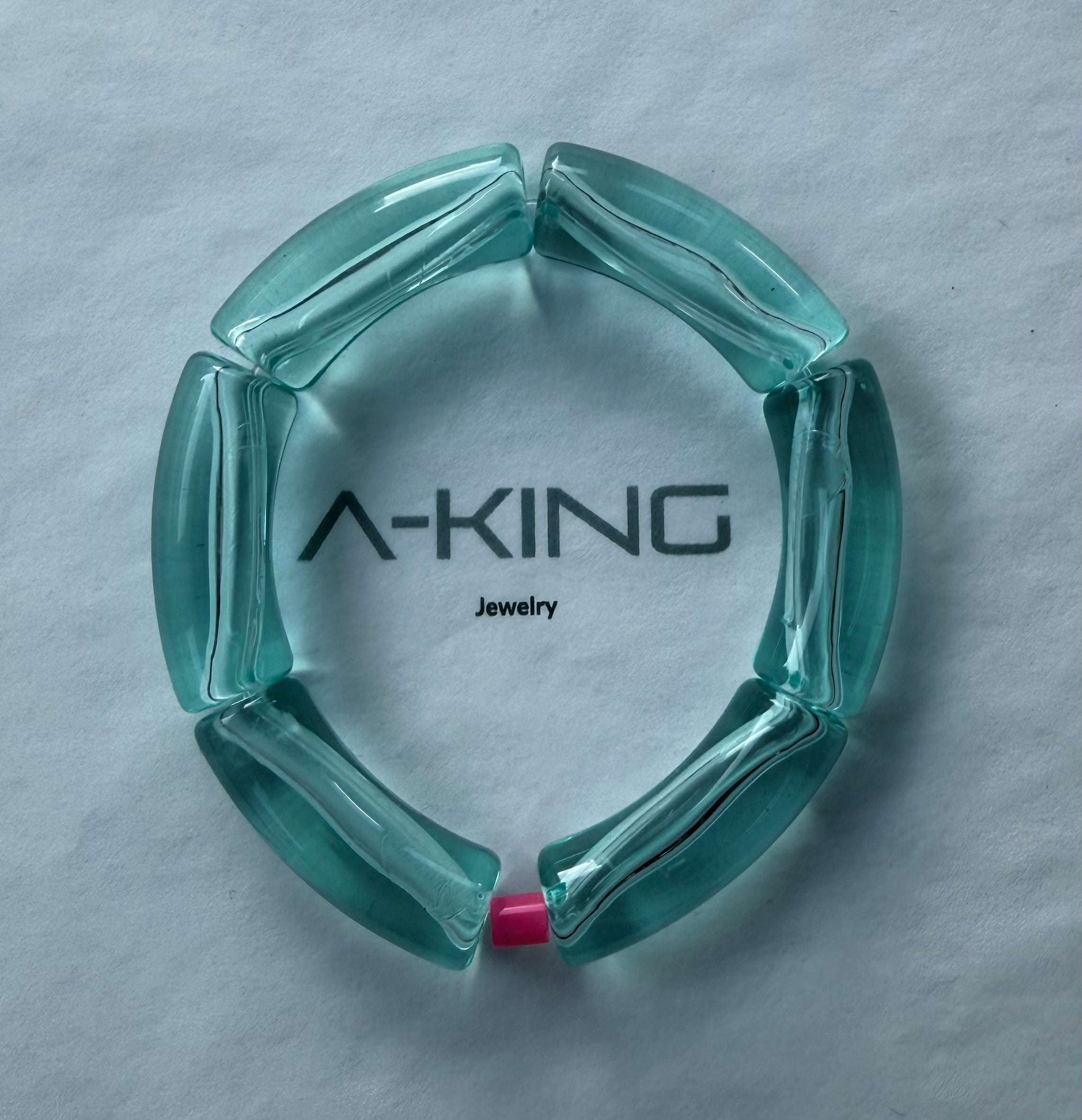 Acryl-Armband Transparent (pink sparkle)