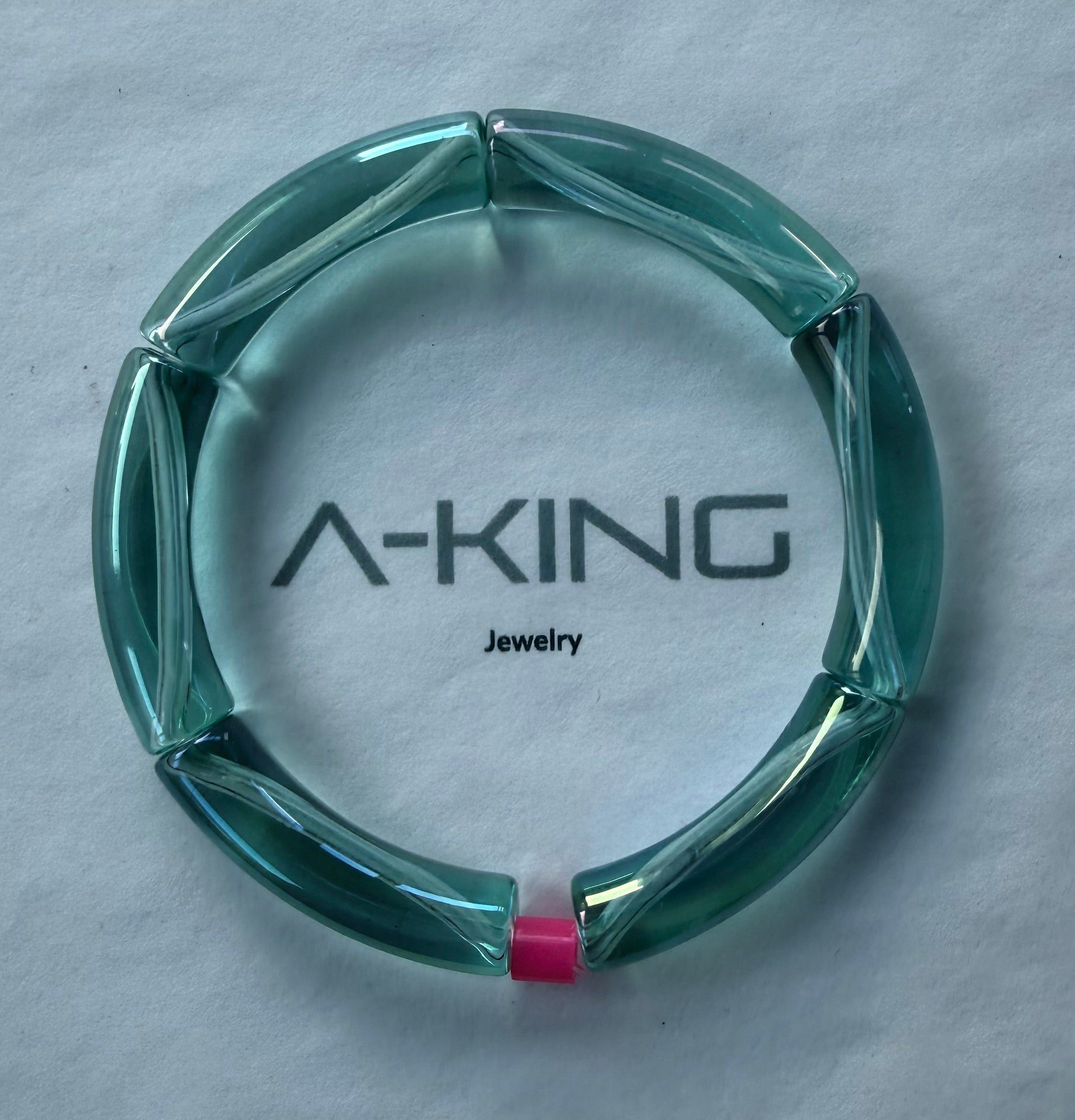 Acryl-Armband Transparent (pink sparkle)