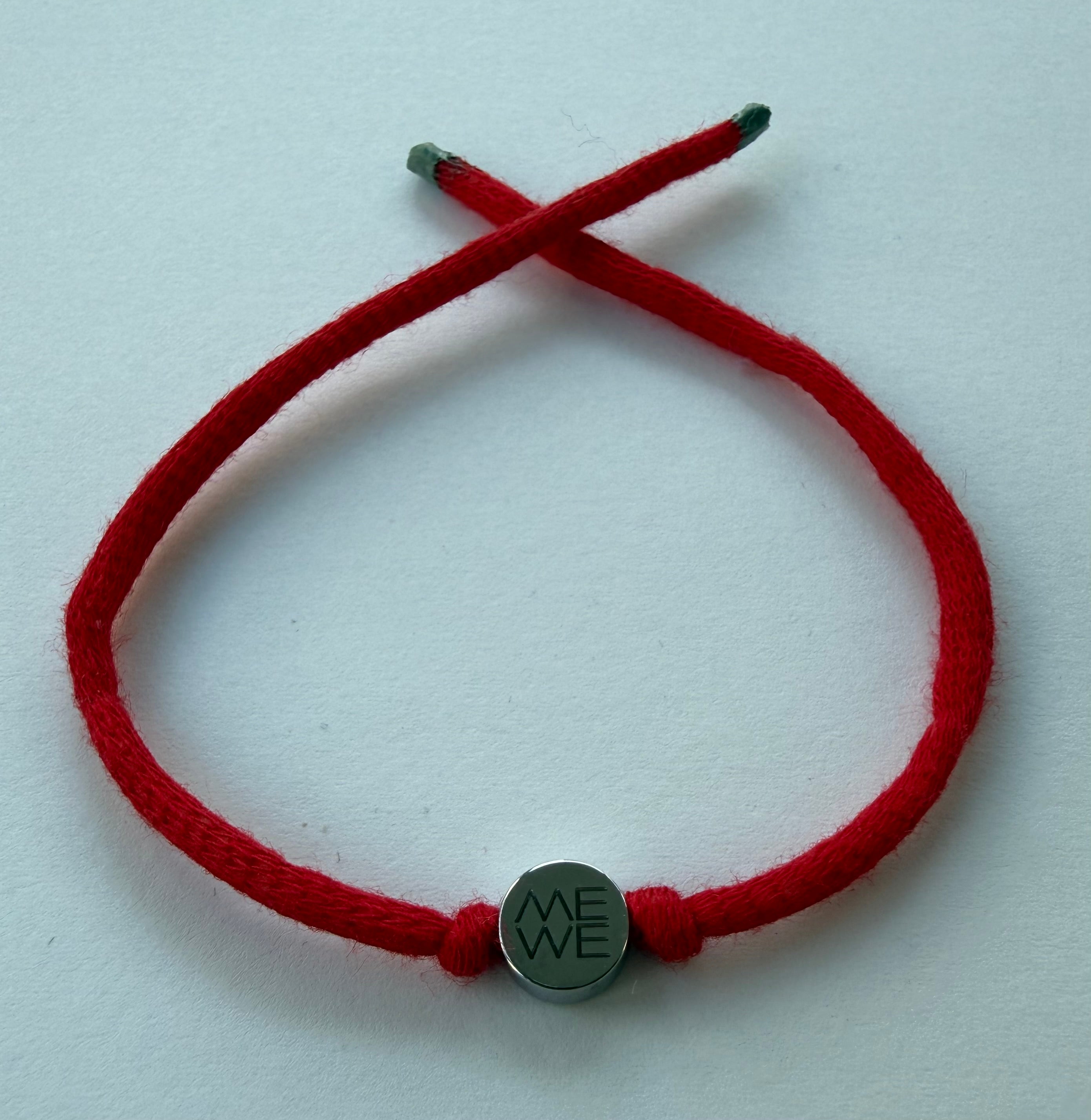 Freundschaftsarmband Me We (rot silber)