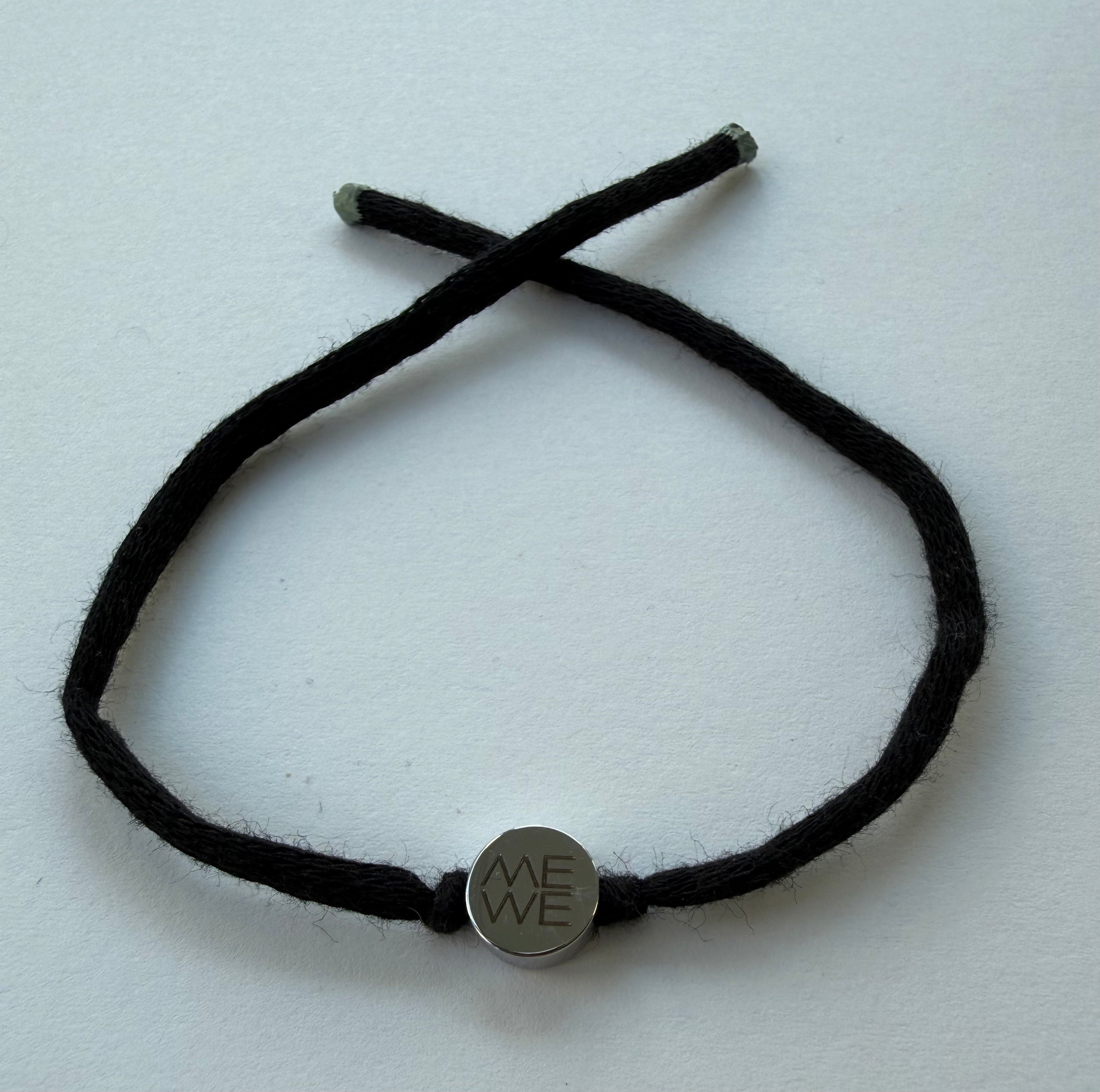 Freundschaftsarmband Me We (schwarz silber)