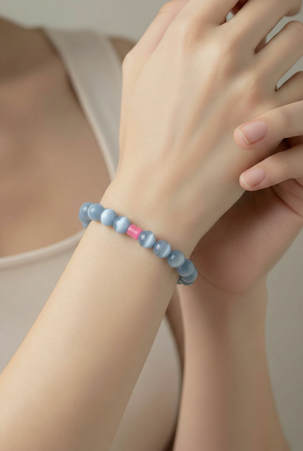 Perlen-Armband (hell blau)