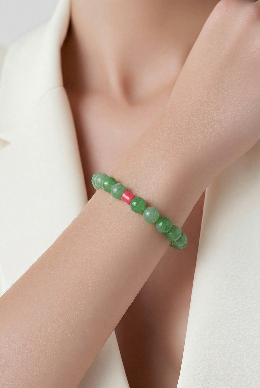 Perlen-Armband (grün jade)