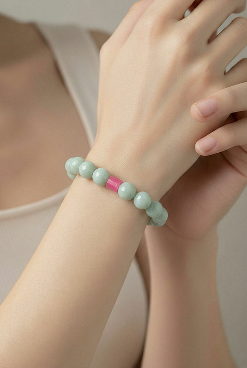 Perlen-Armband (hell grün)