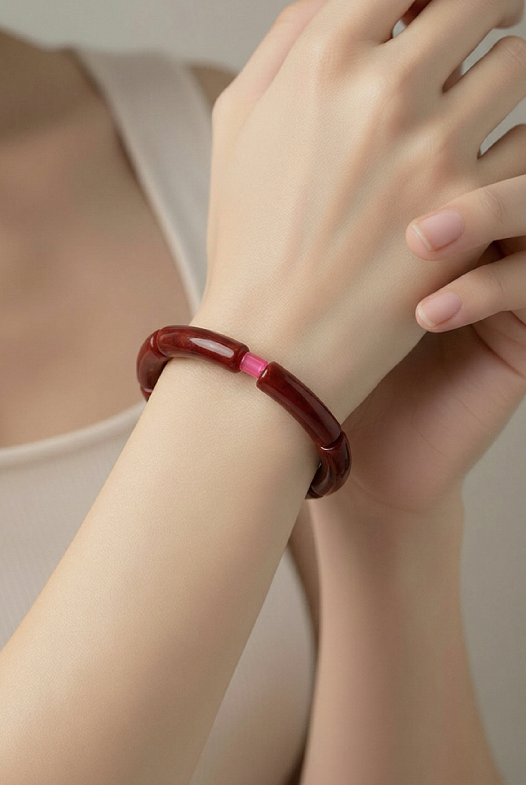 Acryl-Armband Color (braun rot)