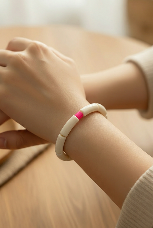 Acryl-Armband Color (weiß glänzend)