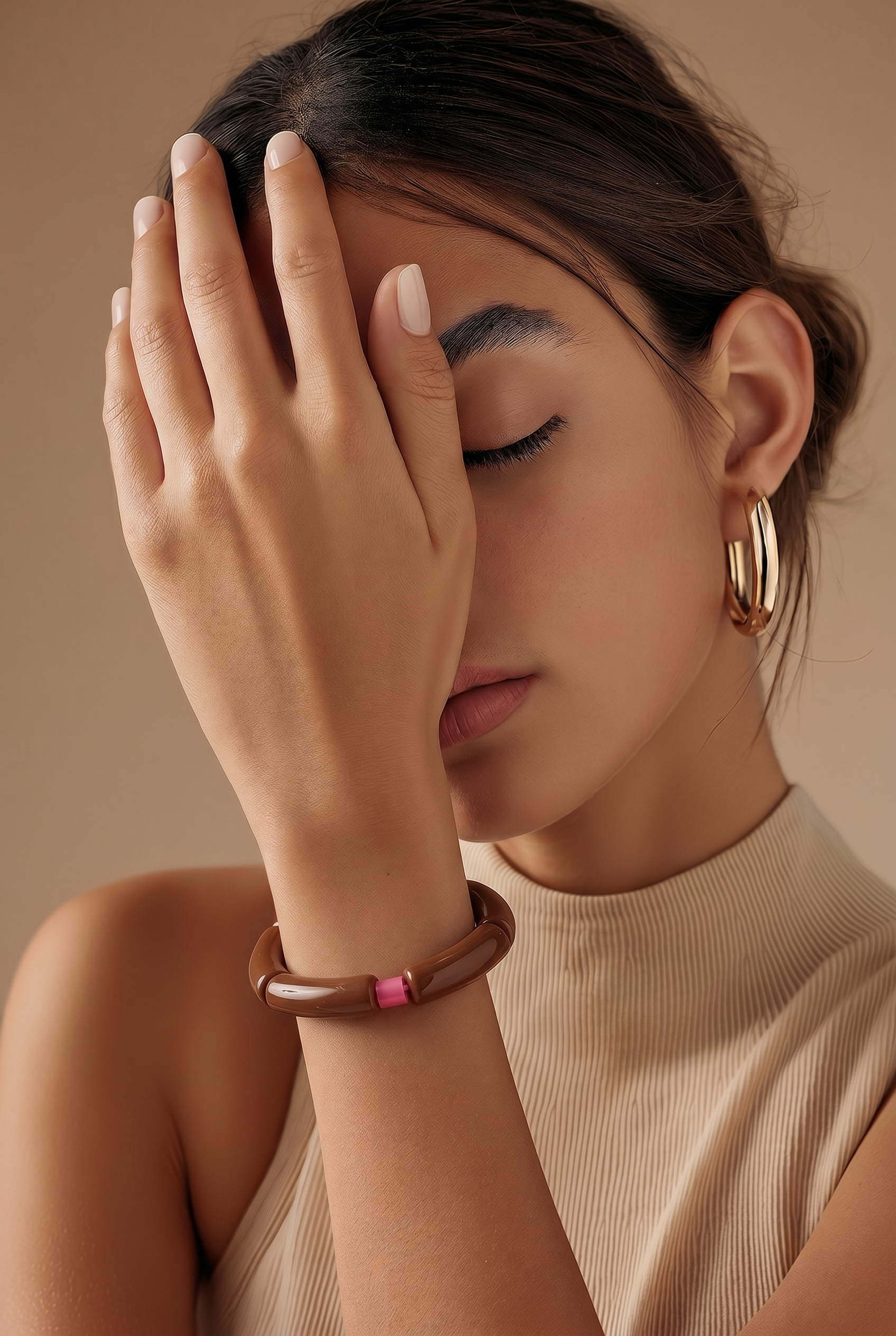 Acryl-Armband Color (beige dunkel)
