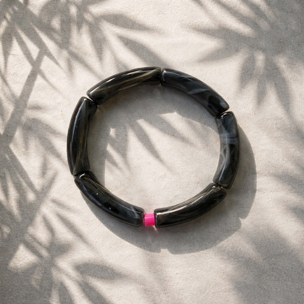 Acryl Armband Marmor (schwarz)
