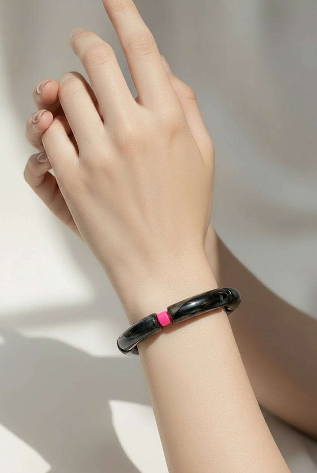 Acryl Armband Marmor (schwarz)