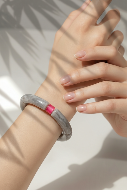 Acryl-Armband Mamor (grau)