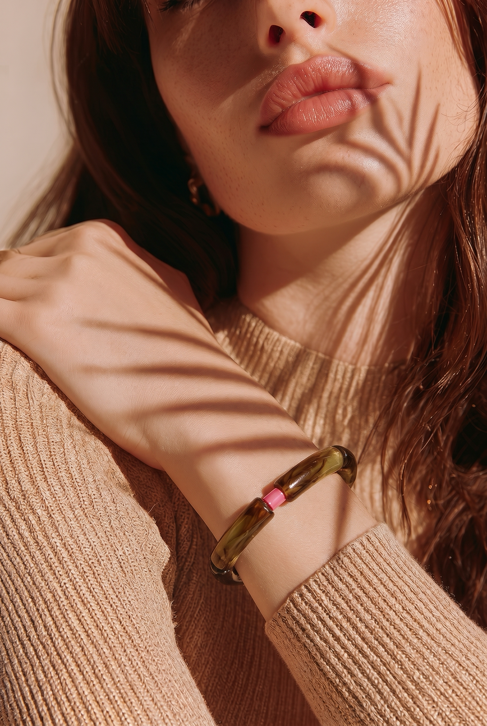 Acryl-Armband Mamor (braun gold)