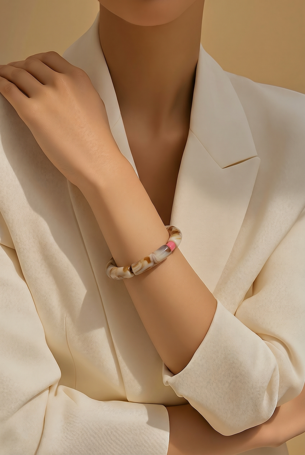 Acryl-Armband Mamor (beige)