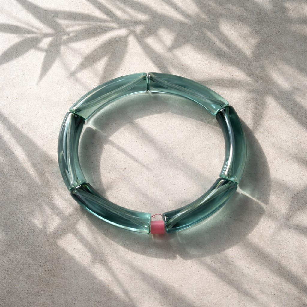 Acryl-Armband transparent (türkis dünn)