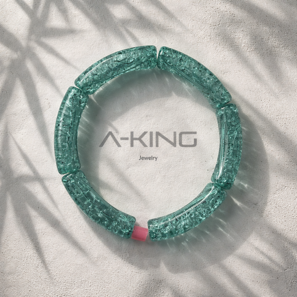Acryl-Armband Transparent (türkis sparkle)