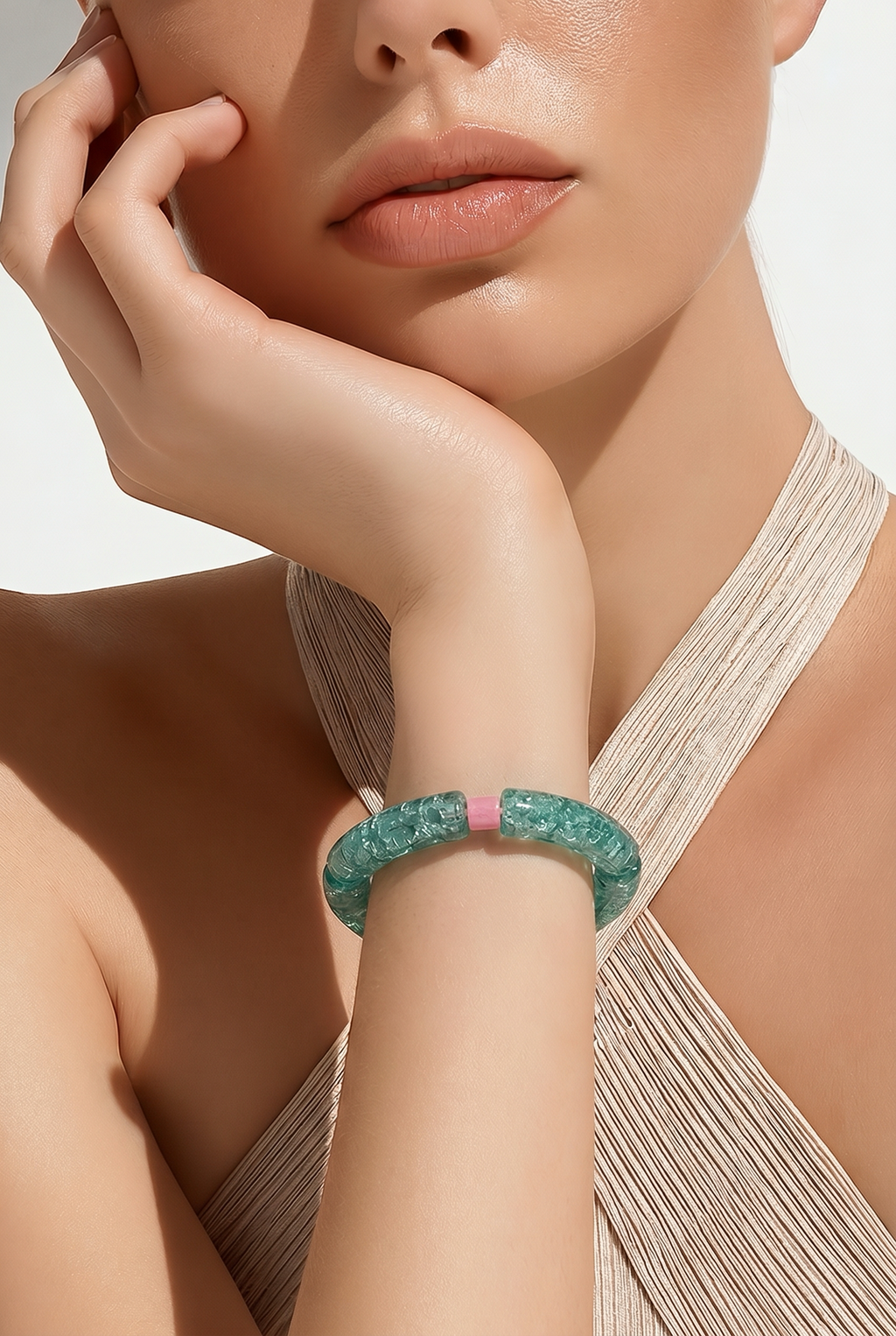 Acryl-Armband Transparent (türkis sparkle)