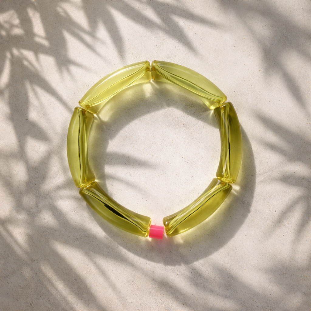 Acryl-Armbvand Transparent (grün gelb)