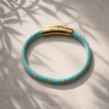 Geflochtenes Seilarmband (türkis + Goldverschluss)