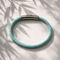 Geflochtenes Seilarmband (türkis + Silberverschluss)