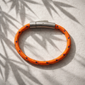 Geflochtenes Segelarmband (orange + Silberverschluss)