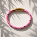Geflochtenes Segelarmband (pink + Goldverschluss)