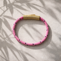 Geflochtenes Segelarmband (pink + Goldverschluss geriffelt)
