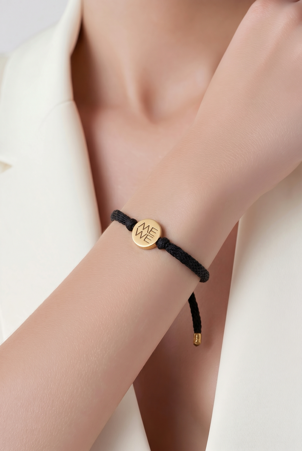 Freundschaftsarmband Me We (schwarz gold)