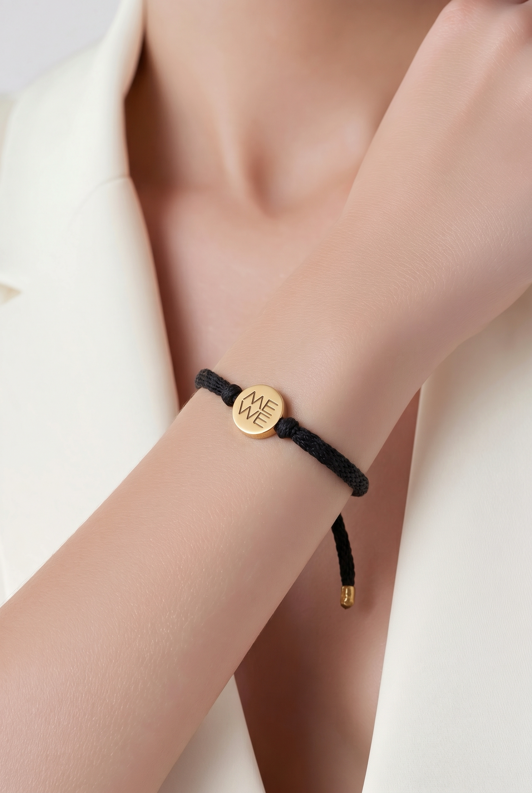Freundschaftsarmband Me We (schwarz gold)