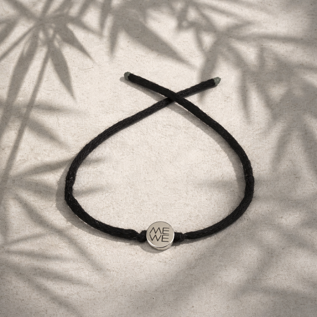 Freundschaftsarmband Me We (schwarz silber)
