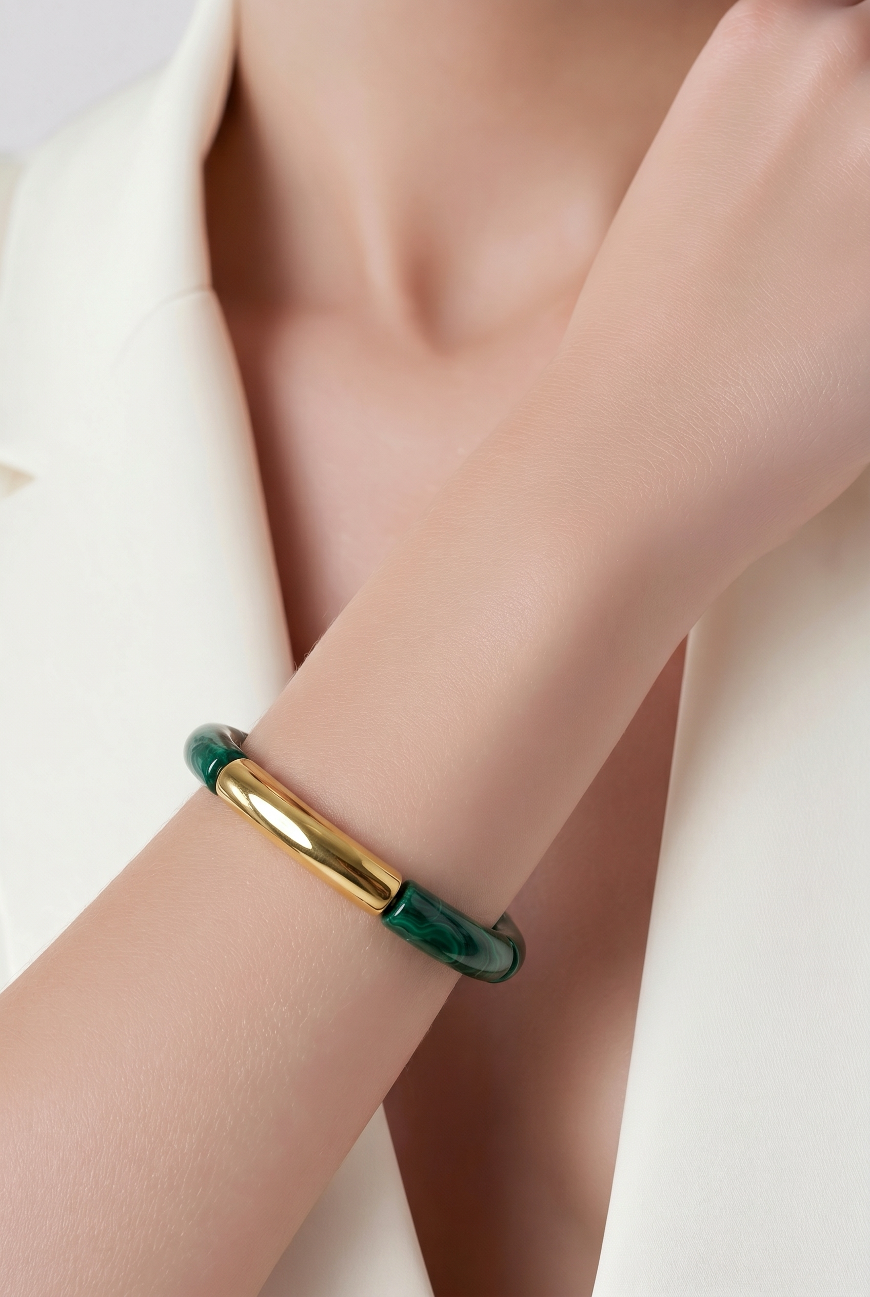 Statement-Bangle (dunkelgrun)