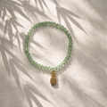 jade Perlen Armband mit Anhänger gold